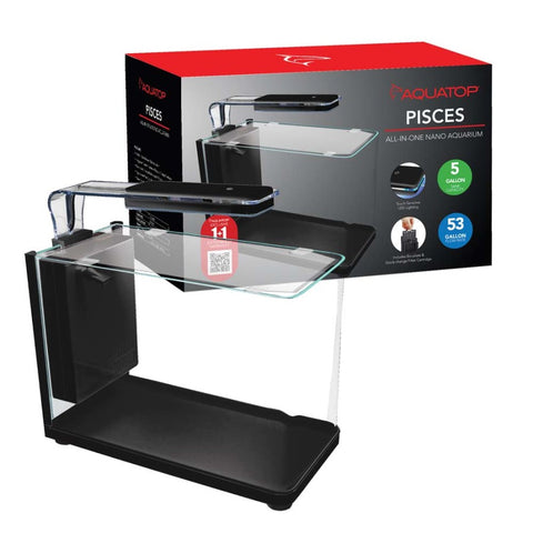Aquatop PISCES All-in-one Nano Bullet Glass Aquarium Kit