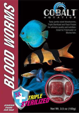Cobalt Frozen Blood Worms Cubes - Bay Bridge Aquarium and Pet