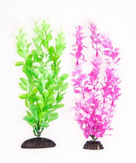 Aquatop Green & Pink Plants 10" 2 Pack - Bay Bridge Aquarium and Pet