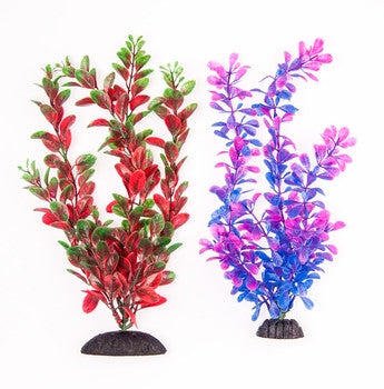 Aquatop Green/Red Plant & Purple/Pink Plant 10" 2 Pack - Bay Bridge Aquarium and Pet